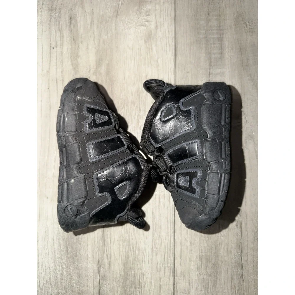 Nike Air More Uptempo Mid Black Anthracite‎ - FQ7733-001 Kids Shoes Size 5c